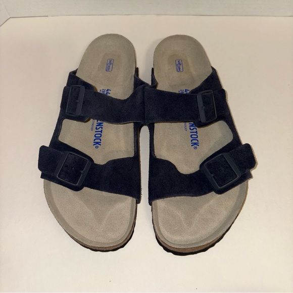 New Birkenstock Arizona Suede Slides Sandals Blue Sz 44 11